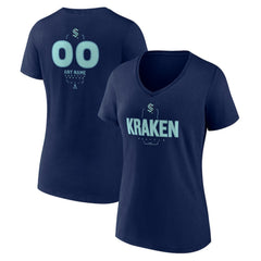 Seattle Kraken Women's Personalized Name & Number Midfielder V-Neck T-Shirt - Deep Sea Blue | US 202441215