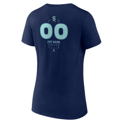 Seattle Kraken Women's Personalized Name & Number Midfielder V-Neck T-Shirt - Deep Sea Blue | US 202441215