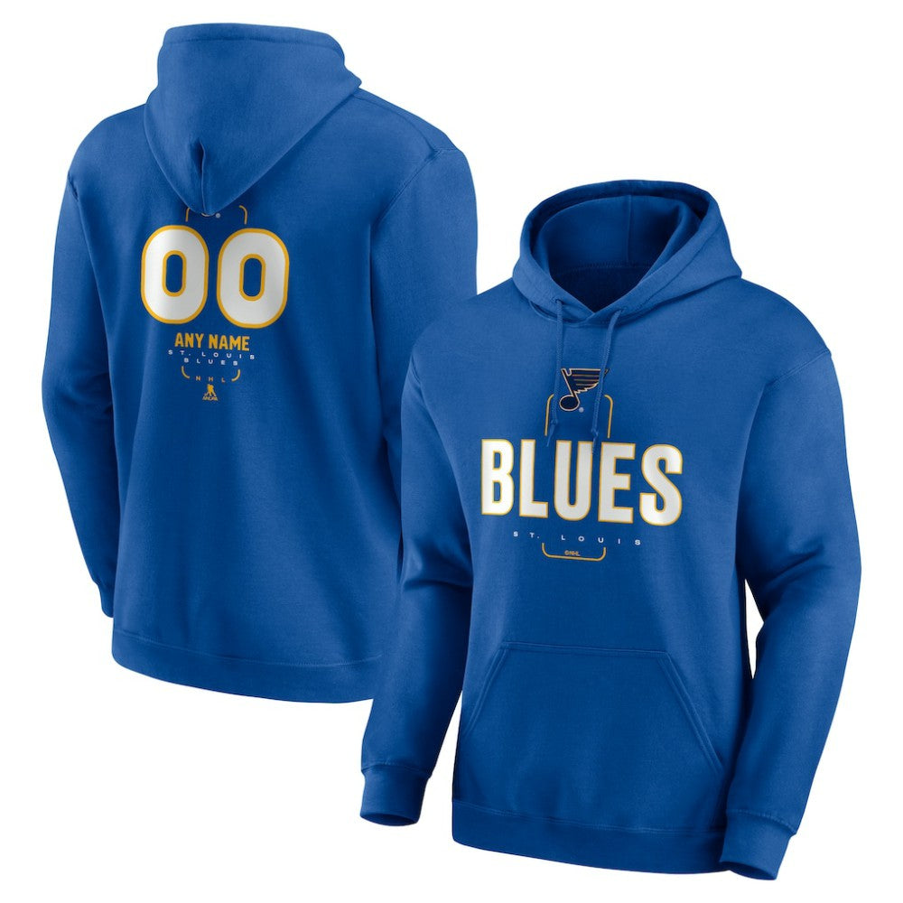St. Louis Blues Personalized Name & Number Midfielder Pullover Hoodie - Blue | US 202441217