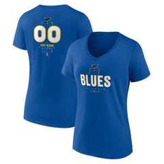 St. Louis Blues Women's Personalized Name & Number Midfielder V-Neck T-Shirt - Blue | US 202441220