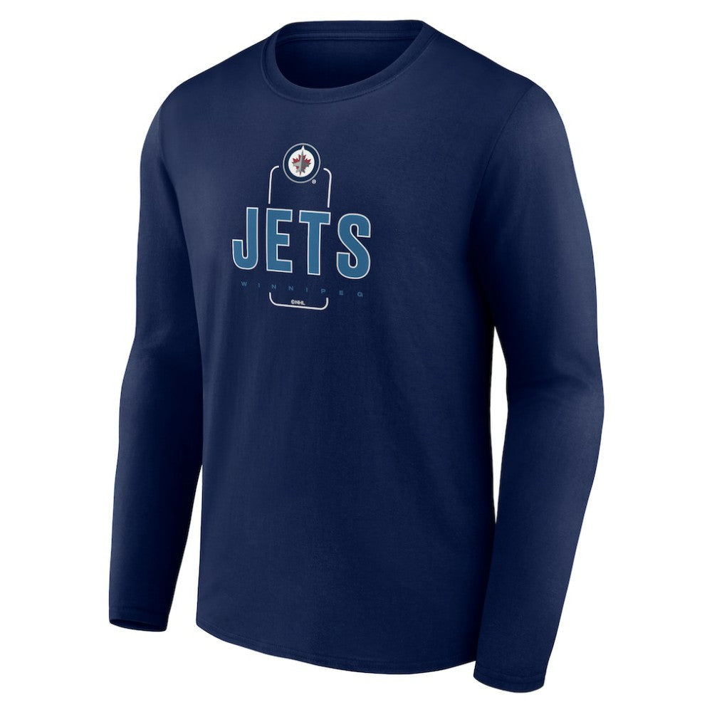 Winnipeg Jets Personalized Name & Number Midfielder Long Sleeve T-Shirt - Navy | US 202441226