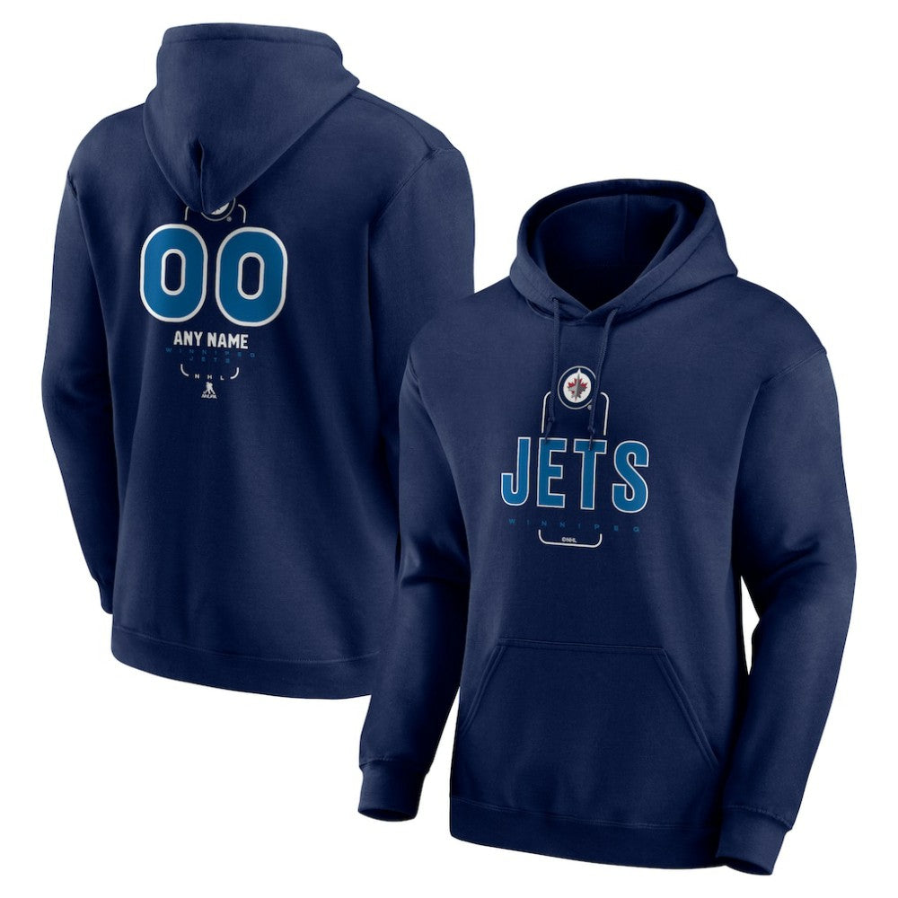 Winnipeg Jets Personalized Name & Number Midfielder Pullover Hoodie - Navy | US 202441227
