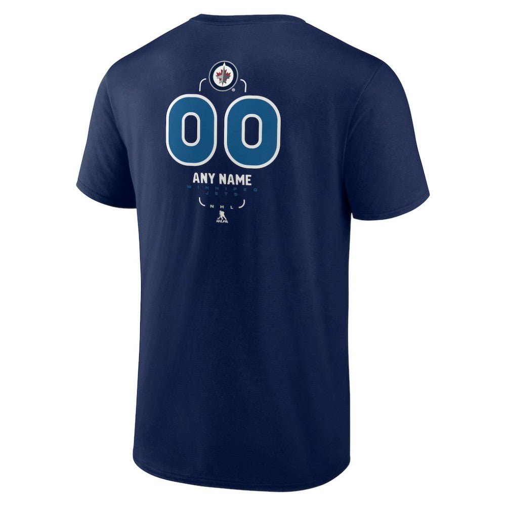 Winnipeg Jets Personalized Name & Number Midfielder T-Shirt - Navy | US 202441228