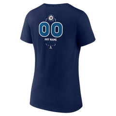 Winnipeg Jets Women's Personalized Name & Number Midfielder V-Neck T-Shirt - Navy | US 202441230