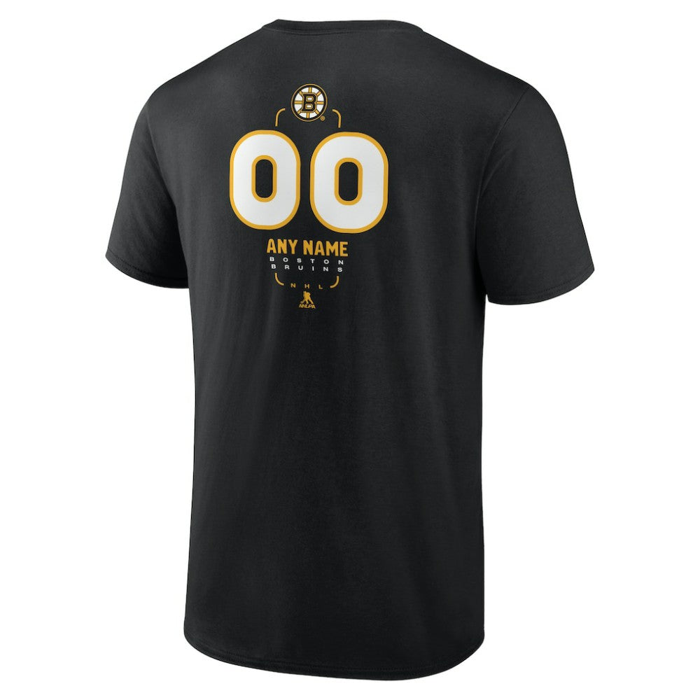 Boston Bruins Personalized Name & Number Midfielder T-Shirt - Black | US 202441337