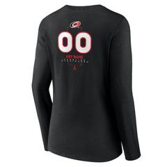 Carolina Hurricanes Women's Personalized Name & Number Midfielder Long Sleeve V-Neck T-Shirt - Black | US 202441343