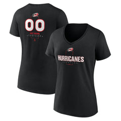 Carolina Hurricanes Women's Personalized Name & Number Midfielder V-Neck T-Shirt - Black | US 202441344