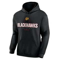 Chicago Blackhawks Personalized Name & Number Midfielder Pullover Hoodie - Black | US 202441346