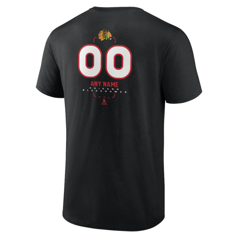 Chicago Blackhawks Personalized Name & Number Midfielder T-Shirt - Black | US 202441347