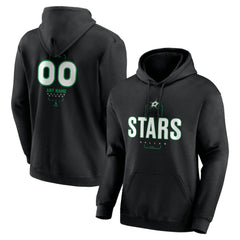 Dallas Stars Personalized Name & Number Midfielder Pullover Hoodie - Black | US 202441351
