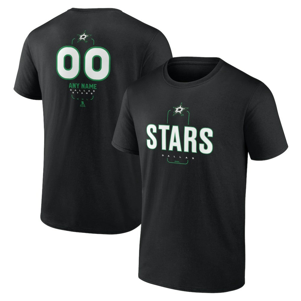 Dallas Stars Personalized Name & Number Midfielder T-Shirt - Black | US 202441352