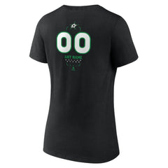 Dallas Stars Women's Personalized Name & Number Midfielder V-Neck T-Shirt - Black | US 202441354