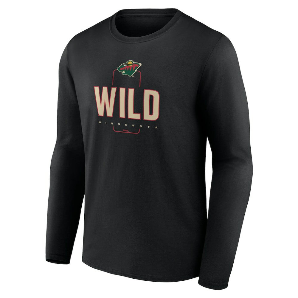 Minnesota Wild Personalized Name & Number Midfielder Long Sleeve T-Shirt - Black | US 202441355