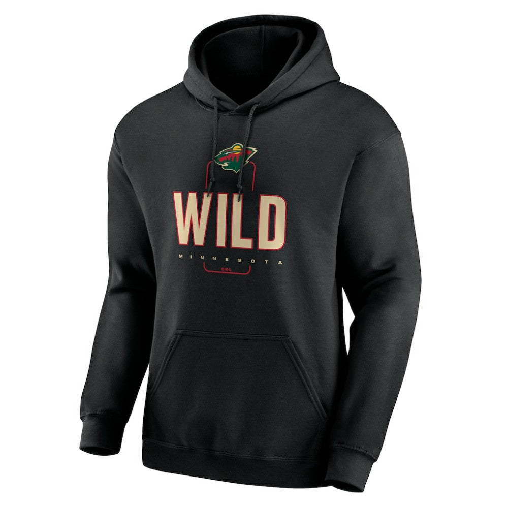 Minnesota Wild Personalized Name & Number Midfielder Pullover Hoodie - Black | US 202441356