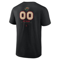 Minnesota Wild Personalized Name & Number Midfielder T-Shirt - Black | US 202441357