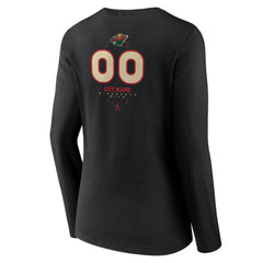 Minnesota Wild Women's Personalized Name & Number Midfielder Long Sleeve V-Neck T-Shirt - Black | US 202441358