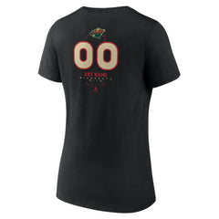Minnesota Wild Women's Personalized Name & Number Midfielder V-Neck T-Shirt - Black | US 202441359