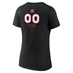 New Jersey Devils Women's Personalized Name & Number Midfielder V-Neck T-Shirt - Black | US 202441364
