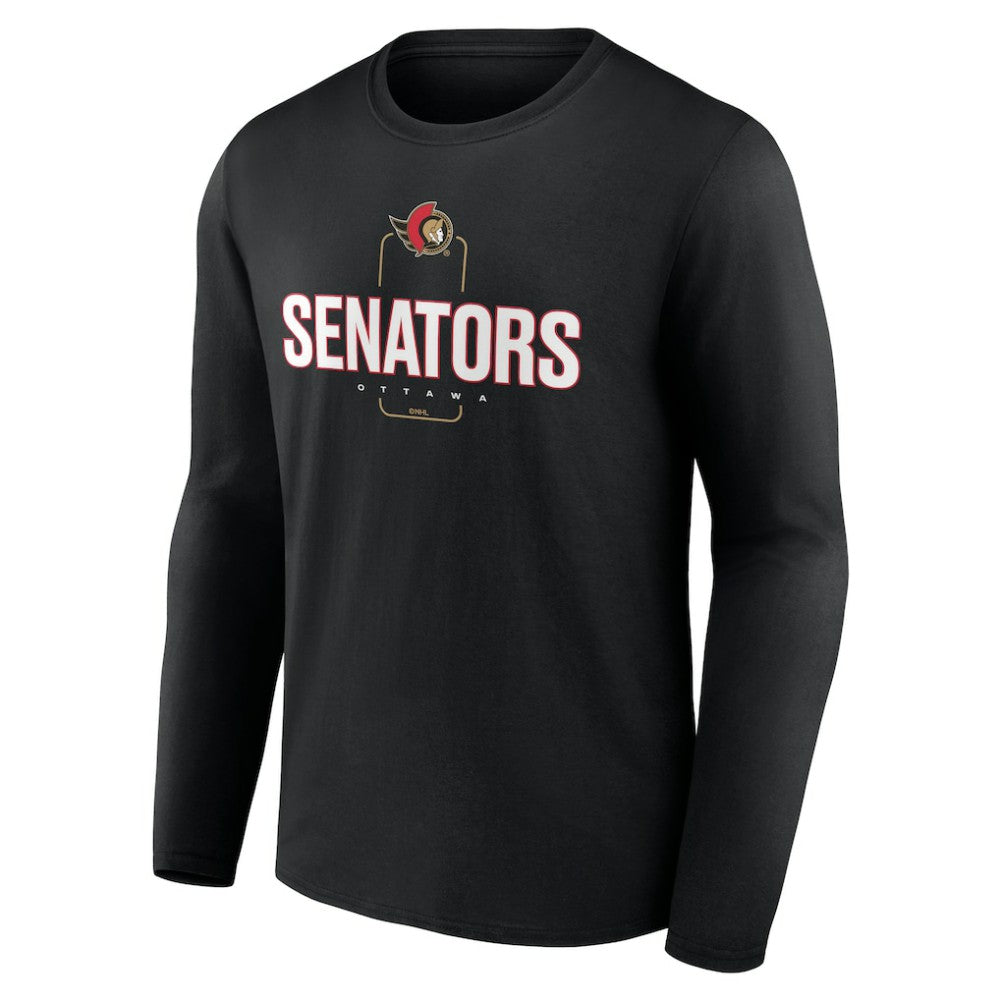 Ottawa Senators Personalized Name & Number Midfielder Long Sleeve T-Shirt - Black | US 202441365
