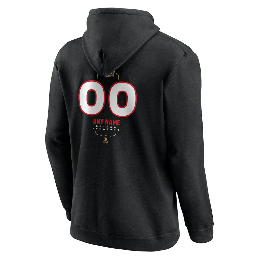 Ottawa Senators Personalized Name & Number Midfielder Pullover Hoodie - Black | US 202441366