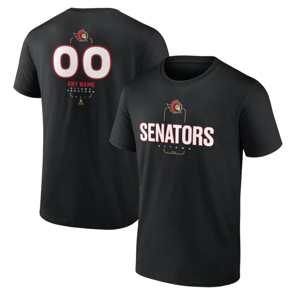 Ottawa Senators Personalized Name & Number Midfielder T-Shirt - Black | US 202441367