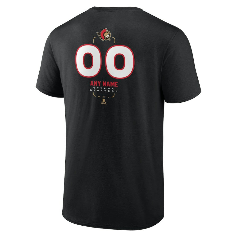 Ottawa Senators Personalized Name & Number Midfielder T-Shirt - Black | US 202441367