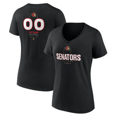 Ottawa Senators Women's Personalized Name & Number Midfielder V-Neck T-Shirt - Black | US 202441369