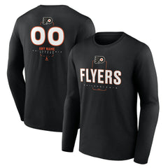 Philadelphia Flyers Personalized Name & Number Midfielder Long Sleeve T-Shirt - Black | US 202441370