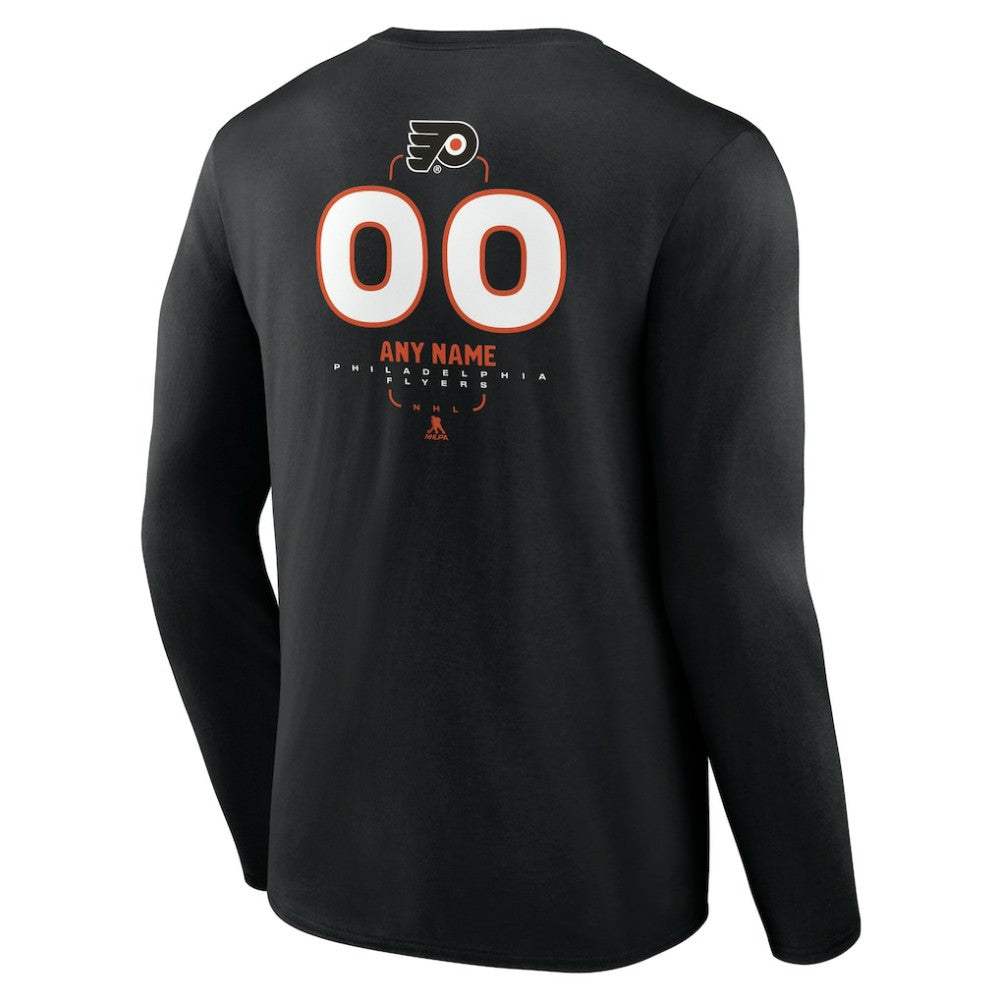 Philadelphia Flyers Personalized Name & Number Midfielder Long Sleeve T-Shirt - Black | US 202441370