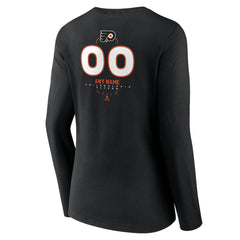 Philadelphia Flyers Women's Personalized Name & Number Midfielder Long Sleeve V-Neck T-Shirt - Black | US 202441373