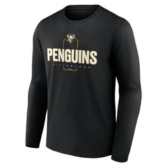 Pittsburgh Penguins Personalized Name & Number Midfielder Long Sleeve T-Shirt - Black | US 202441375