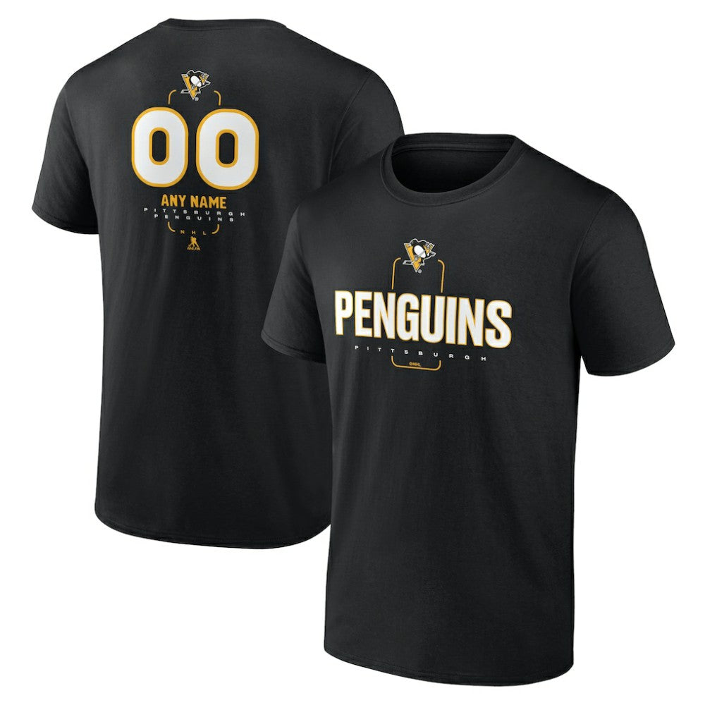 Pittsburgh Penguins Personalized Name & Number Midfielder T-Shirt - Black | US 202441377