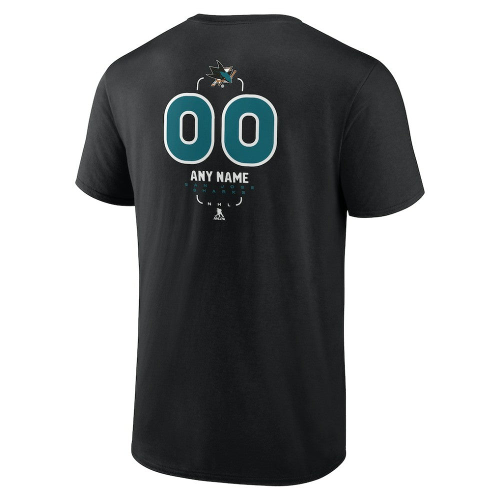 San Jose Sharks Personalized Name & Number Midfielder T-Shirt - Black | US 202441382