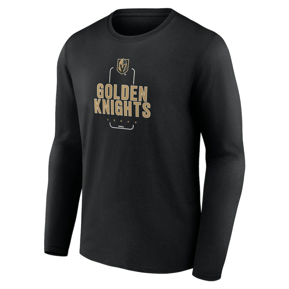 Vegas Golden Knights Personalized Name & Number Midfielder Long Sleeve T-Shirt - Black | US 202441385