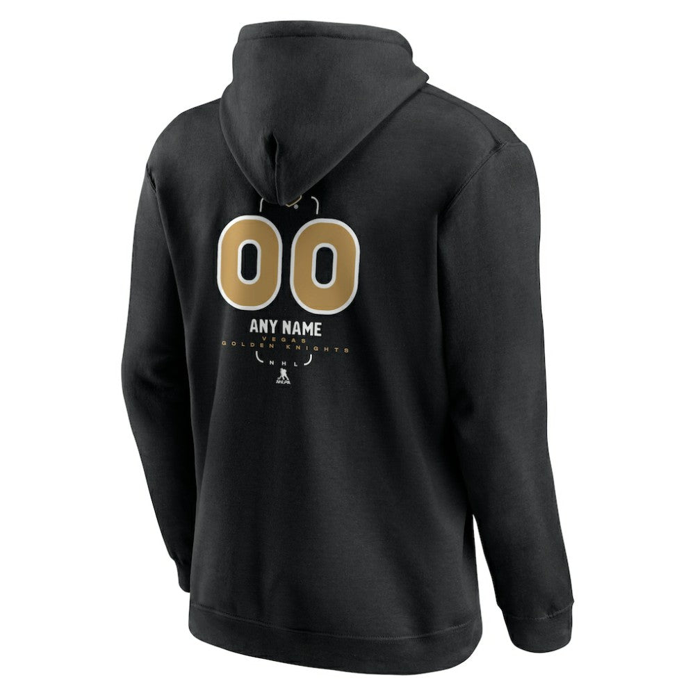Vegas Golden Knights Personalized Name & Number Midfielder Pullover Hoodie - Black | US 202441386