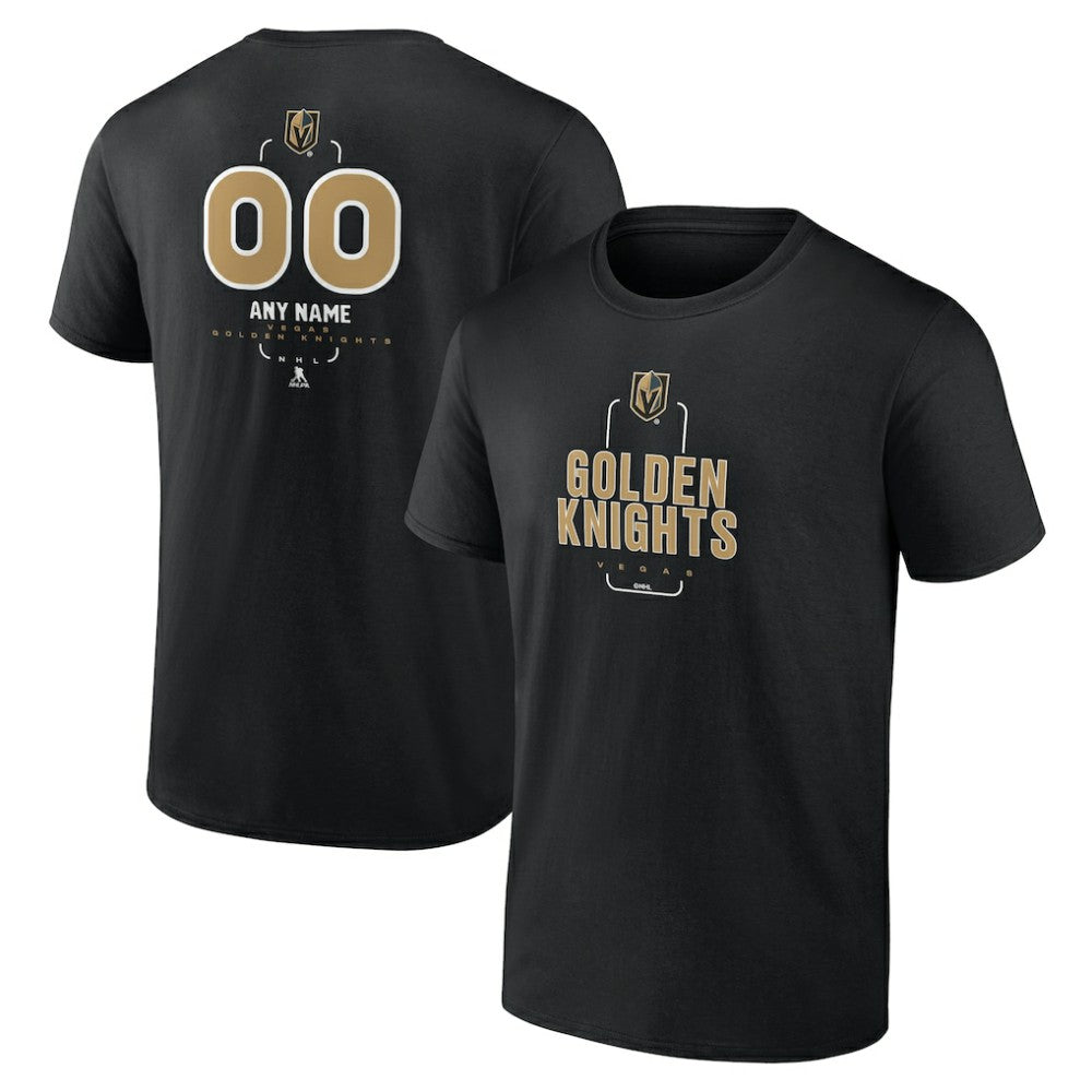 Vegas Golden Knights Personalized Name & Number Midfielder T-Shirt - Black | US 202441387