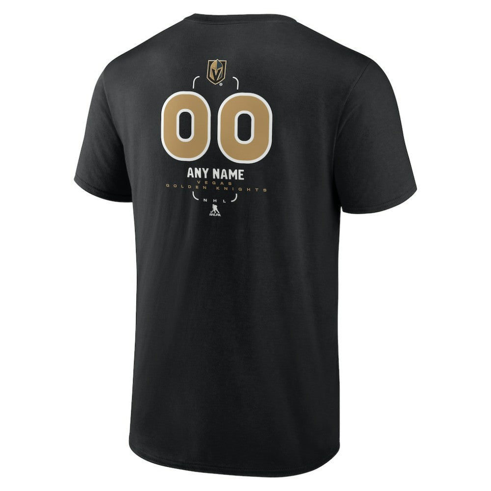 Vegas Golden Knights Personalized Name & Number Midfielder T-Shirt - Black | US 202441387