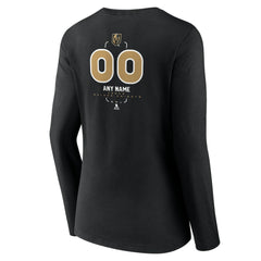 Vegas Golden Knights Women's Personalized Name & Number Midfielder Long Sleeve V-Neck T-Shirt - Black | US 202441388