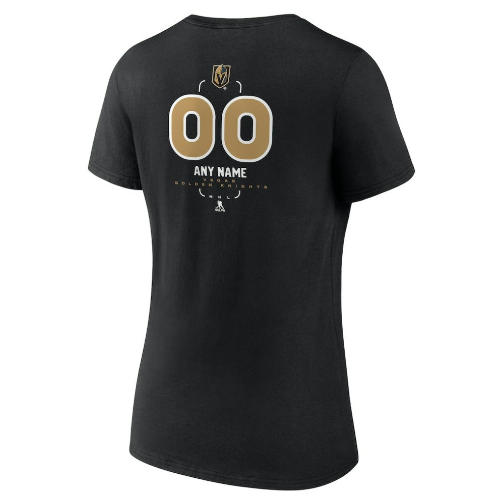Vegas Golden Knights Women's Personalized Name & Number Midfielder V-Neck T-Shirt - Black | US 202441389