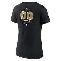 Vegas Golden Knights Women's Personalized Name & Number Midfielder V-Neck T-Shirt - Black | US 202441389