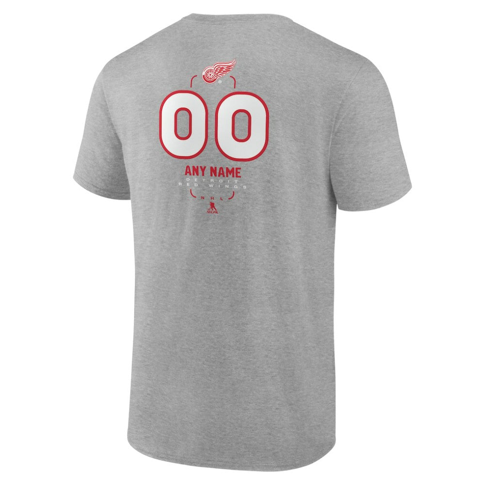 Detroit Red Wings Personalized Name & Number Midfielder T-Shirt - Gray | US 202447070