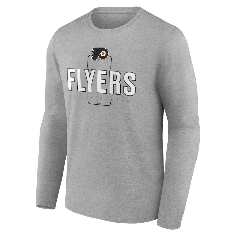 Philadelphia Flyers Personalized Name & Number Midfielder Long Sleeve T-Shirt - Gray | US 202447073