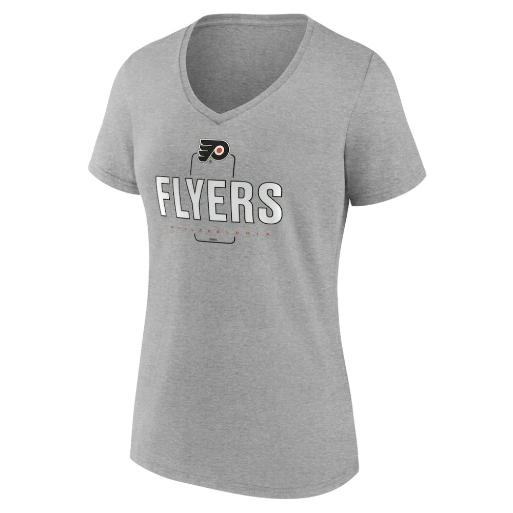 Philadelphia Flyers Women's Personalized Name & Number Midfielder V-Neck T-Shirt - Gray | US 202447077