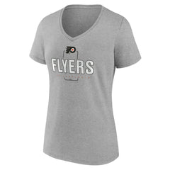 Philadelphia Flyers Women's Personalized Name & Number Midfielder V-Neck T-Shirt - Gray | US 202447077