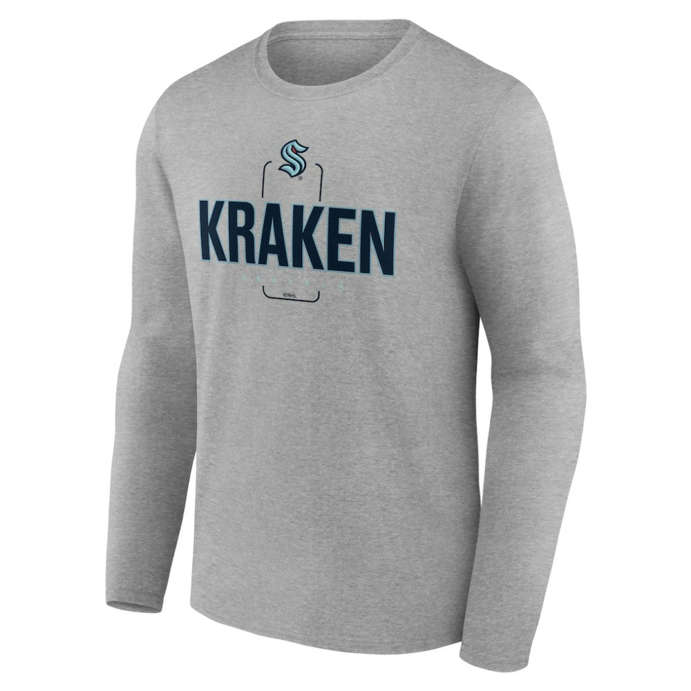 Seattle Kraken Personalized Name & Number Midfielder Long Sleeve T-Shirt - Gray | US 202447078