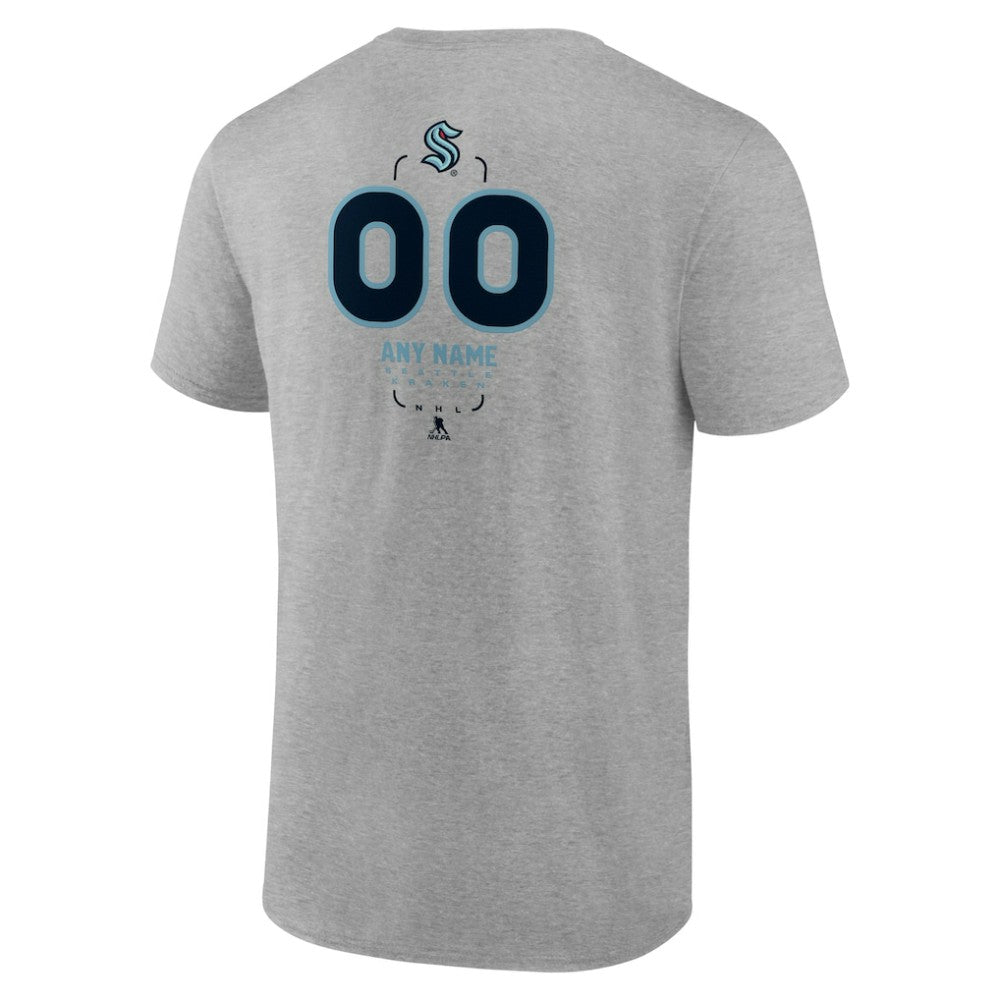 Seattle Kraken Personalized Name & Number Midfielder T-Shirt - Gray | US 202447080