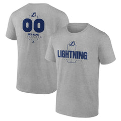 Tampa Bay Lightning Personalized Name & Number Midfielder T-Shirt - Gray | US 202447085