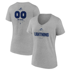 Tampa Bay Lightning Women's Personalized Name & Number Midfielder V-Neck T-Shirt - Gray | US 202447087