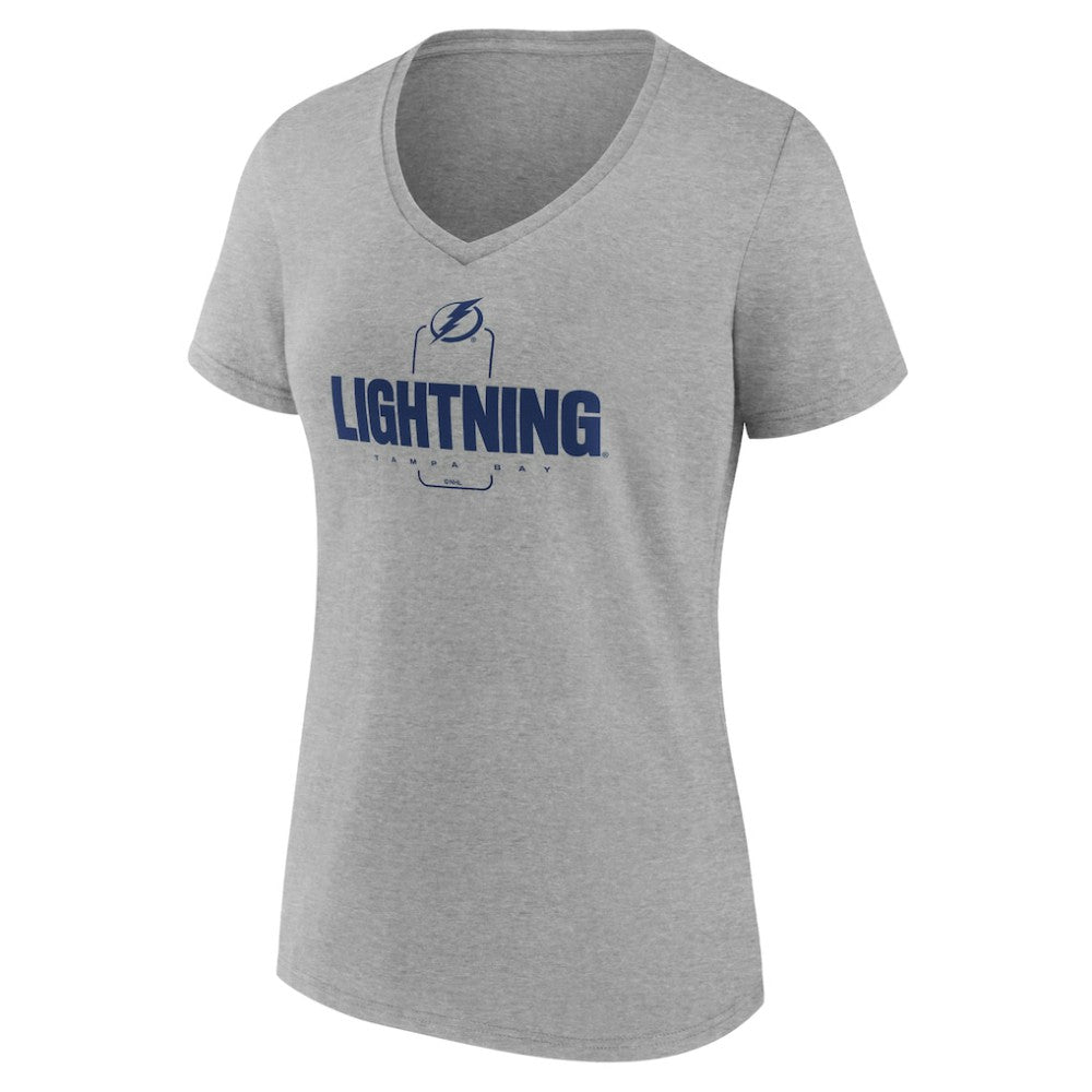 Tampa Bay Lightning Women's Personalized Name & Number Midfielder V-Neck T-Shirt - Gray | US 202447087