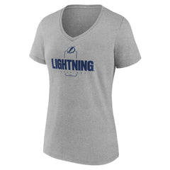 Tampa Bay Lightning Women's Personalized Name & Number Midfielder V-Neck T-Shirt - Gray | US 202447087